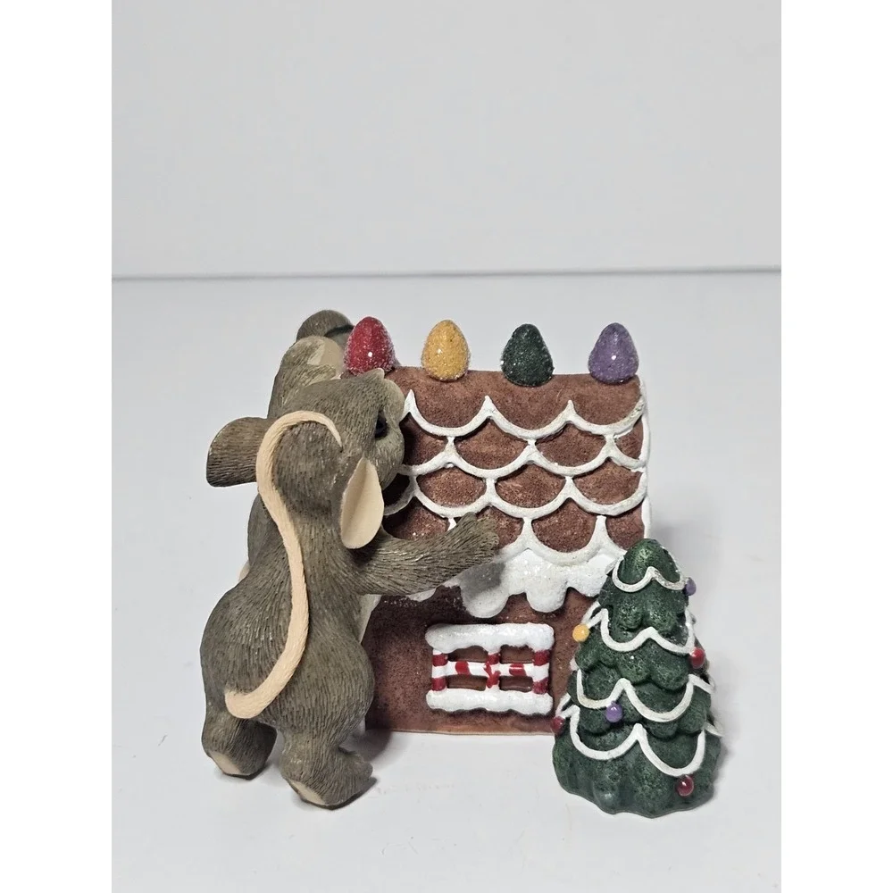 Fitz Floyd Charming Tails Home Sweet Home Mice Gingerbread House Figurine 98/290